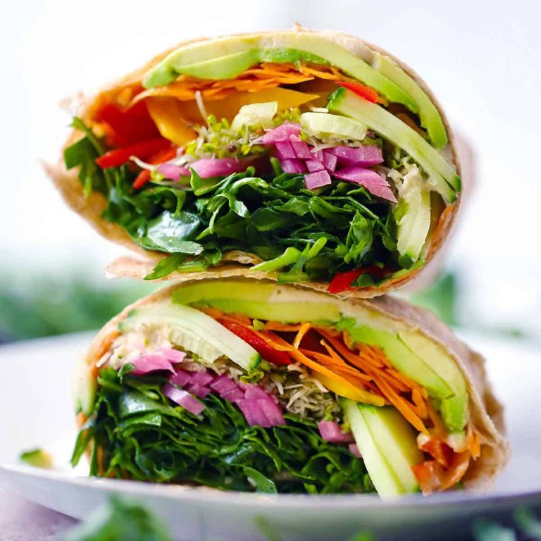 Lemon And Garlic Hummus Tortilla Rolls With Fresh Baby Spinach