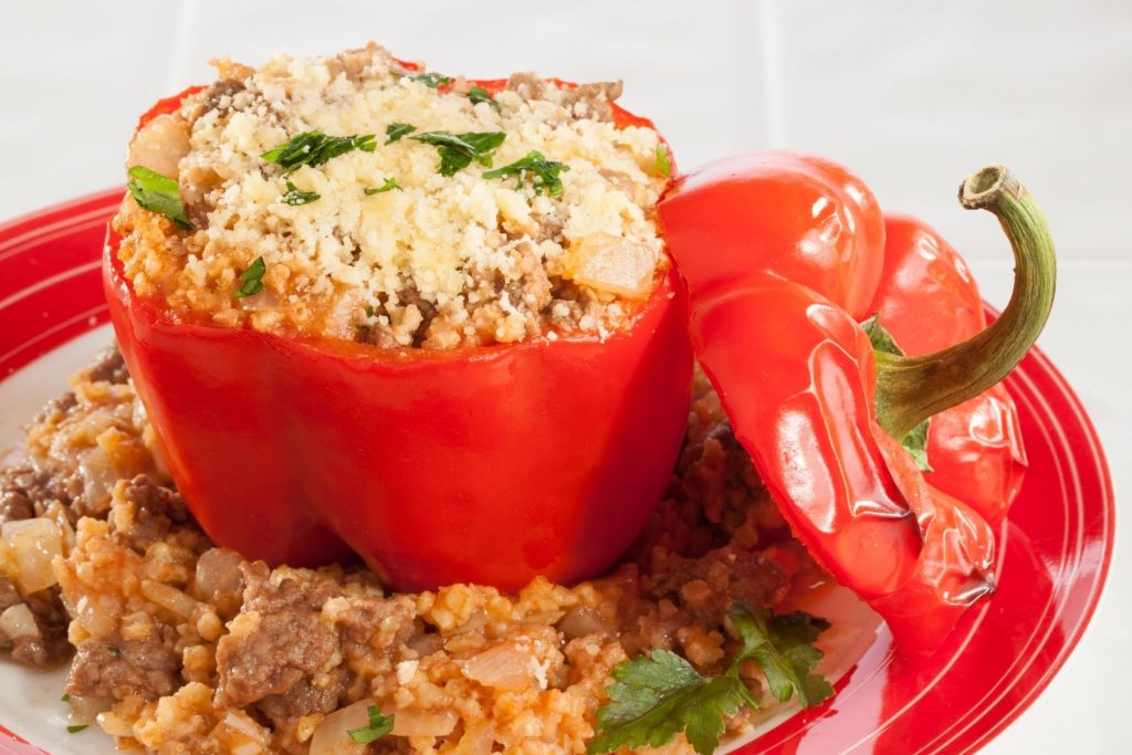 stuffed bell pepper with rice
