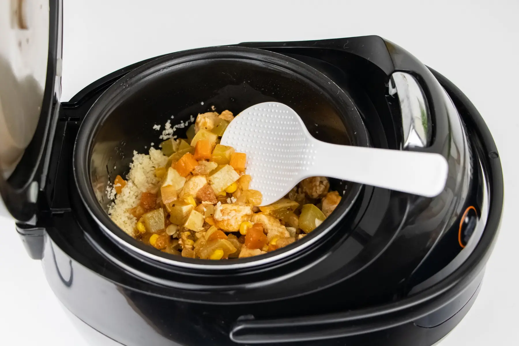 instant pot with rice spoon
