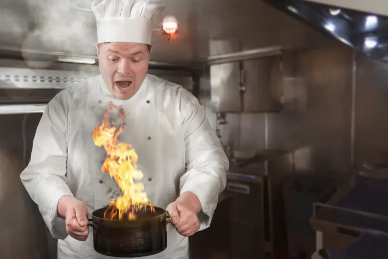 fire in pot
