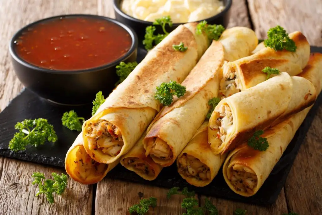 taquitos with salsa