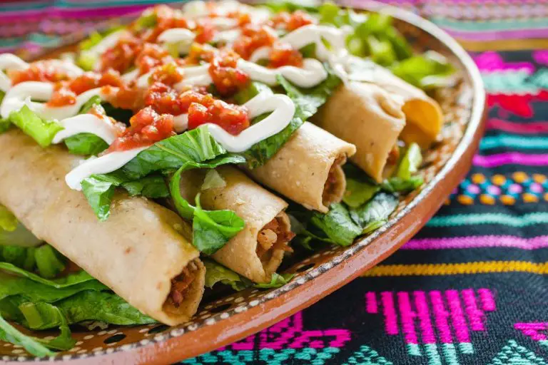 taquitos with salad