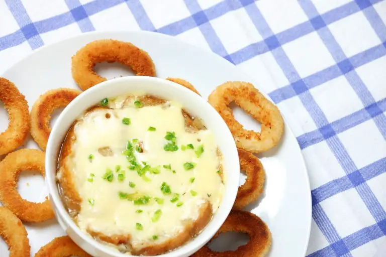 French Onion Soup with onion rings