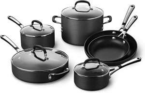 CALPHALON SIMPLY HARD-ANODIZED NON-STiCK 10-PIECE COOKWARE SET