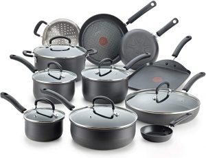 T-FAL ULTIMATE HARD-ANODIZED NON-STICK 17-PIECE COOKWARE SET