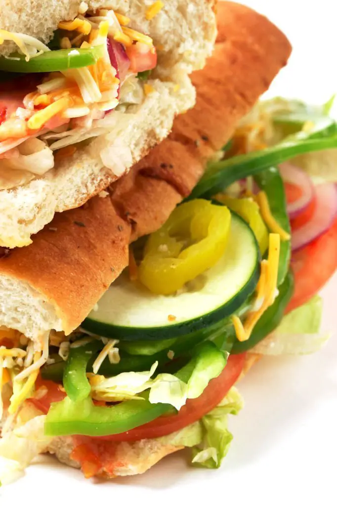 Subway Vegetarian submarine sandwich